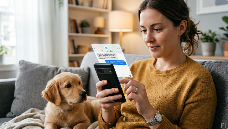 Two-way text messaging for veterinary clinics